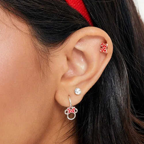 Miniatura 2 de Disney Minnie and Mickey Mouse Silver Plated Crystal Stud Earring Set 3 Pairs - Officially Licensed