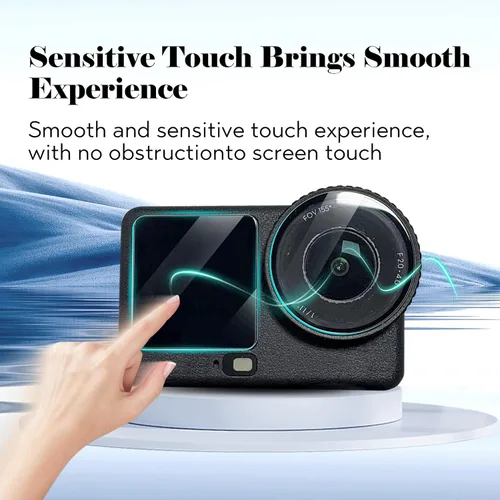 Miniatura 4 de Protector de pantalla de lente para DJI Osmo Action 6, accesorios con kit de instalación de alineación automática (paquete de 3), protector