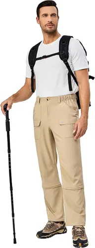 Miniatura 3 de Little Donkey Andy Pantalones elásticos convertibles para hombre, con cremallera, ligeros, de secado rápido, para senderismo, pesca, viajes