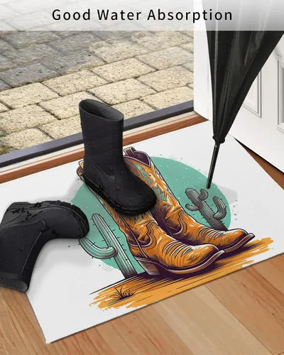 Miniatura 4 de Tapete para puerta delantera, antideslizante, absorbente, para entrada, para interiores y exteriores, alfombras pequeñas para interiores