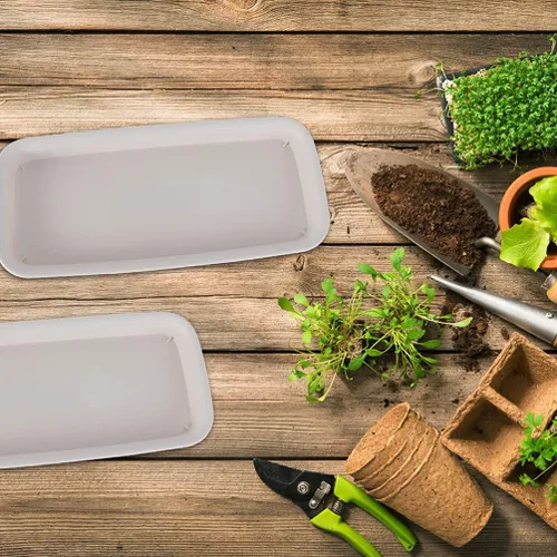 Miniatura 3 de Bandeja rectangular de plástico para plantas, bandeja de goteo para maceta, bandeja de goteo para alféizar de ventana, estante de ventana de 9.73 x