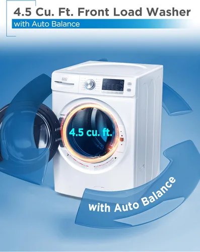 Miniatura 2 de BLACK+DECKER Lavadora de carga frontal de 4.5 pies cúbicos, lavadora de tamaño completo con 12 ciclos, lavadora con certificación ENERGY STAR