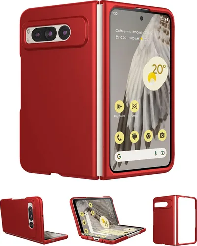 Miniatura 13 de Funda delgada de cuero para Pixel 9 Pro Fold (2024), sin protector de pantalla, soporte de carga inalámbrica, ultradelgada a prueba de golpes, funda