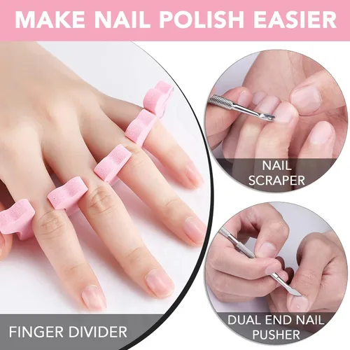 Miniatura 7 de Removedor de esmalte de uñas de gel, paquete de 3 unidades, removedor de esmalte de gel profesional, no irritante, rápido y fácil, kit
