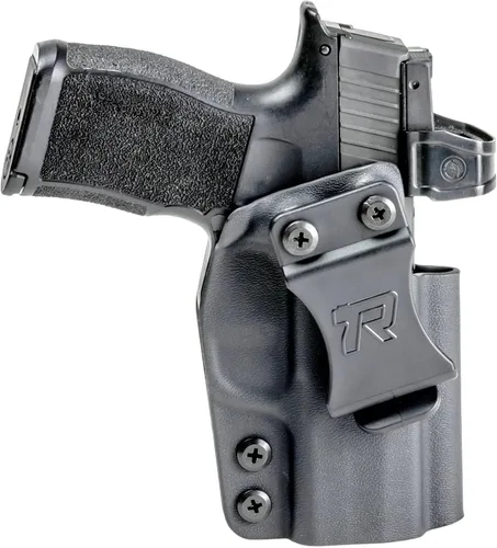 Funda IWB redondeada - Portación oculta en la cintura, fabricada en Estados Unidos, Concealment Express, Kydex negro, lista para ópticos, Compatible