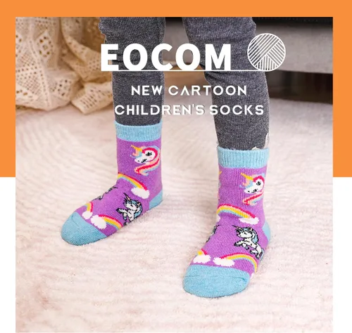 Miniatura 48 de Eocom 6 pares de calcetines de invierno cálidos de lana para niños y niñas