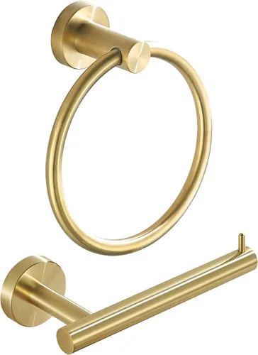 Miniatura 9 de WINCASE Soporte para toallas de papel higiénico, juego de accesorios de baño de bronce aceitado, soporte de rollo de papel higiénico para toalla