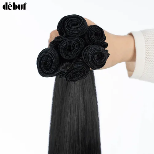 Miniatura 7 de Largo pelo recto 6 paquetes 26 28 30 pulgadas fibra alta temperatura 10.58 oz para cabeza completa pelo sintético tejido 1B