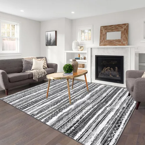 Miniatura 10 de FairOnly Alfombra bohemia abstracta de 2 x 3, para interiores y exteriores, antideslizante, lavable, alfombra pequeña para cocina, dormitorio, baño