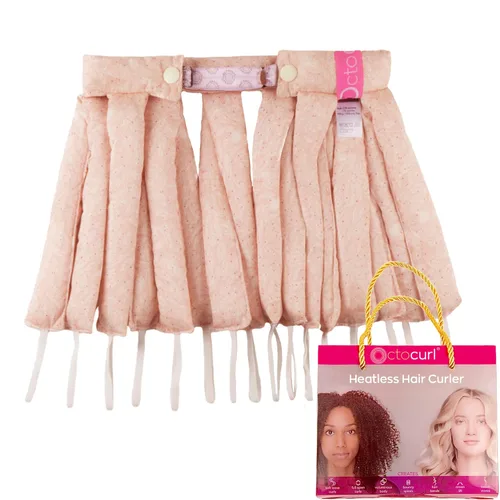 Miniatura 25 de Octocurl Diadema sin calor, rizadores de pelo para dormir, rizadores sin calor para cabello largo (algodón, rosa)