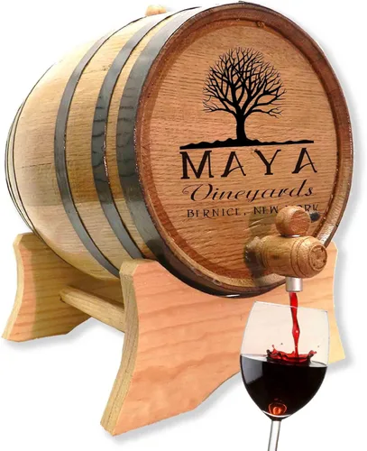 Barril de envejecimiento de roble personalizado de 1 litro para vino con soporte, boung y espita – Age Mead, cócteles, bourbon, whisky, cerveza y