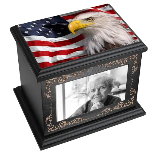 Miniatura 15 de Urnas de cremación para cenizas humanas de adultos hombres o mujeres, urnas funerarias conmemorativas para cenizas con marco de fotos, caja de urnas
