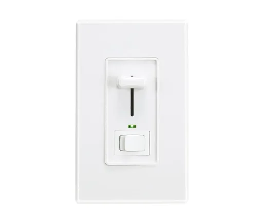 Cloudy Bay Interruptor de atenuación de pared con indicador verde, para luz LED/CFL/incandescente, diapositiva regulable de un solo polo de 3 vías,