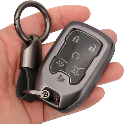 Miniatura 8 de Funda para llavero, llavero, funda para llave de TPU, compatible con GMC Yukon XL/Denali 2015-2020, Chevy Tahoe/Suburban, 6 botones