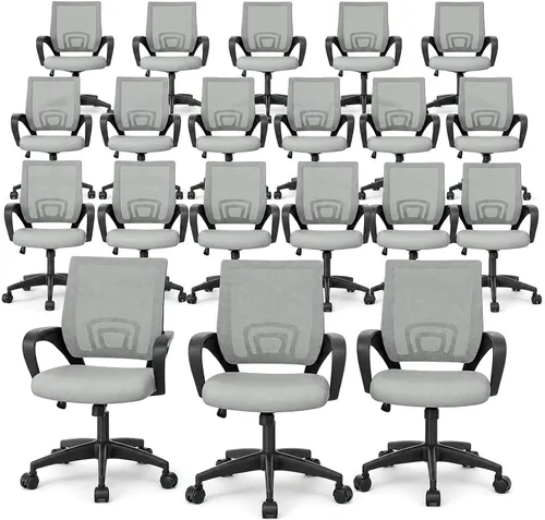 Miniatura 18 de Magshion Silla ergonómica de escritorio de oficina, silla de computadora de malla con respaldo medio, silla giratoria con respaldo transpirable