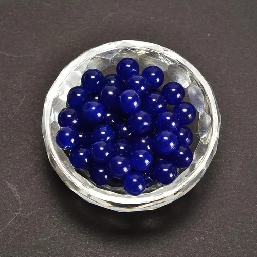 Miniatura 4 de Cuentas sueltas de Gematone Natural Gematone teñido azul zafiro de 0.236 in para hacer joyas, hallazgos de bricolaje, 1 hebra de 15 pulgadas Jade