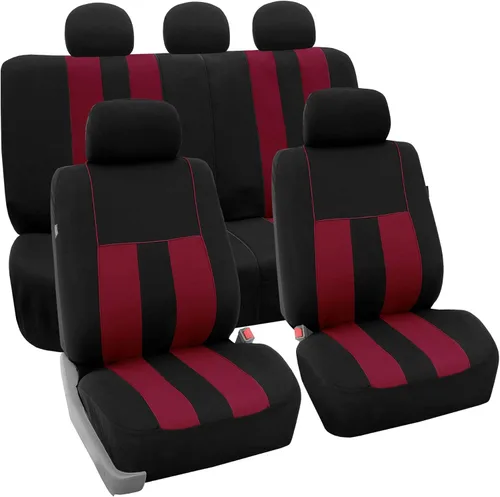 Miniatura 15 de FH Group - Juego completo de fundas para asientos de auto con rayas llamativas, ajuste universal para asientos delanteros de respaldo bajo, Verde