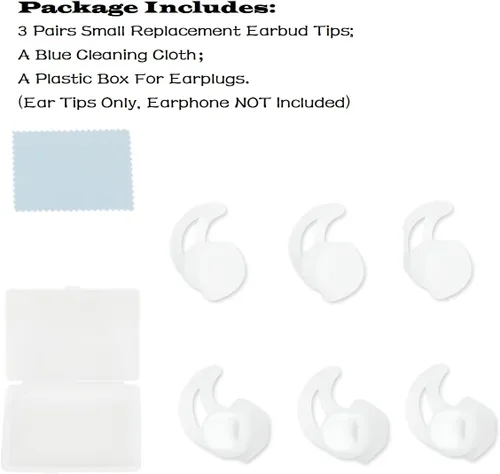 Miniatura 6 de Puntas para auriculares pequeños, 3 pares, puntas de silicona suaves y cómodas, puntas de aislamiento de ruido, puntas de repuesto de auriculares