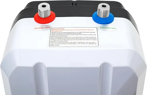 Miniatura 4 de Mini calentador de agua eléctrico de 1.5 KW 2.1 galones pequeño debajo del fregadero, calentador eléctrico de agua caliente para cocina y hogar