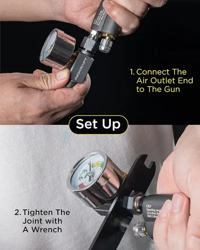 Miniatura 6 de InoKraft Regulador de presión de aire 1/4" NPT, para pistolas pulverizadoras, compresor de aire y herramientas neumáticas, buena estanqueidad