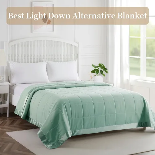 Miniatura 7 de COMFLIVE Manta de plumón alternativo tamaño King para cama, ligera y suave para todas las estaciones, acogedora manta de cama cálida de lujo