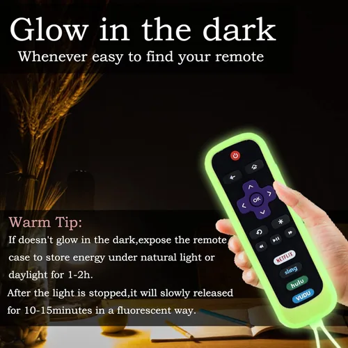 Miniatura 5 de Juego de 3 fundas para controles remotos Westinghouse Roku TV Onn Roku TCL Hisense Roku Funda protectora de silicona universal para Roku Remote