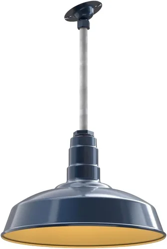 Miniatura 44 de Steel Lighting Co. Carson Barn Light Colgante montado en el techo Cúpula de 16 pulgadas Cable negro Luz de acero de estilo industrial