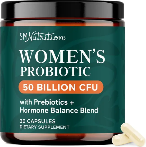 Probióticos para mujeres | 50 mil millones de UFC para vaginal, equilibrio del pH y apoyo a la salud digestiva | Probióticos femeninos con