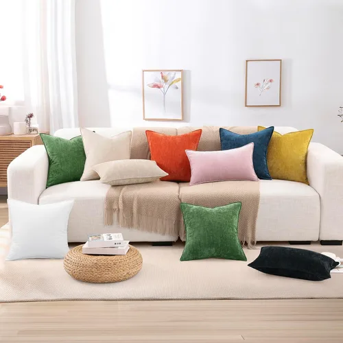 Miniatura 9 de decorUhome - Fundas de Cojín para Sofá 16x16 pulgadas Set de 2, Decorativas Suaves Euro Neutras de Felpilla con Diseño Elegante, Aqua Haze