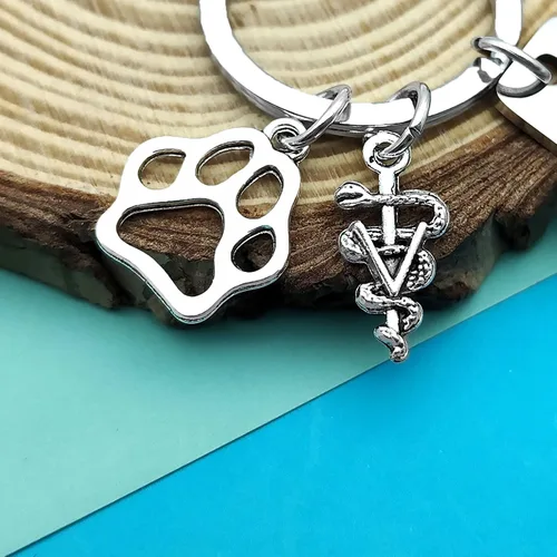 Miniatura 3 de Dabihu Vet Tech Keychain Veterinarian Appreciation Gifts Thank You Gifts for Veterinary Tech Coworker Animal Rescue Gifts