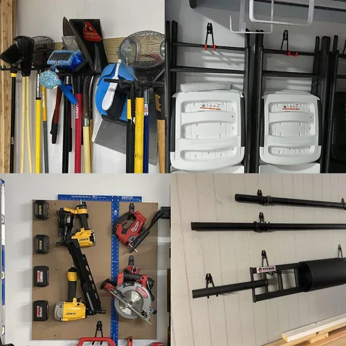 Miniatura 7 de Ganchos de almacenamiento de garaje, colgador de pared de 7.5 pulgadas de largo, organizador de garaje, ganchos resistentes para escaleras, esquí