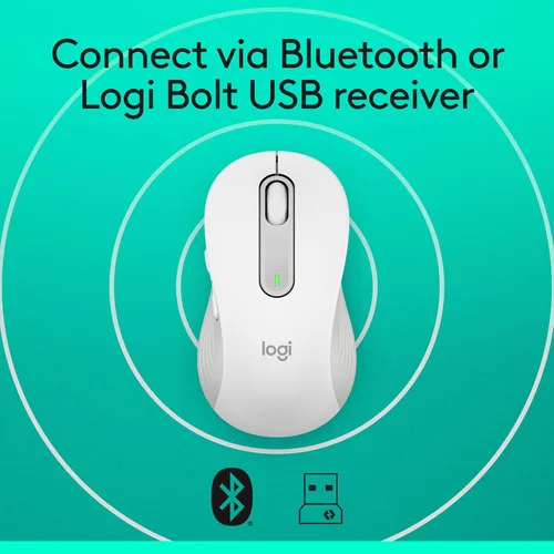 Miniatura 6 de Ratón inalámbrico Logitech Signature M650 - Para manos pequeñas a medianas, para diestros, batería de 2 años, clics silenciosos, botones Blanco hueso