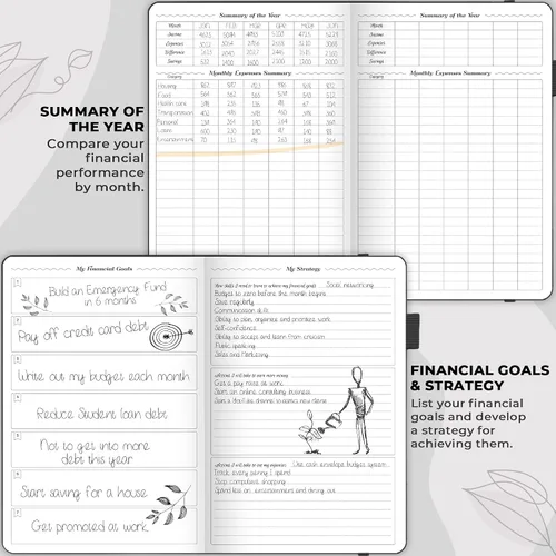 Miniatura 5 de GoGirl Planificador de Presupuesto – Organizador Mensual de Planificación Financiera, Libro de Presupuesto. Cuaderno de Seguimiento de Gastos, Negro
