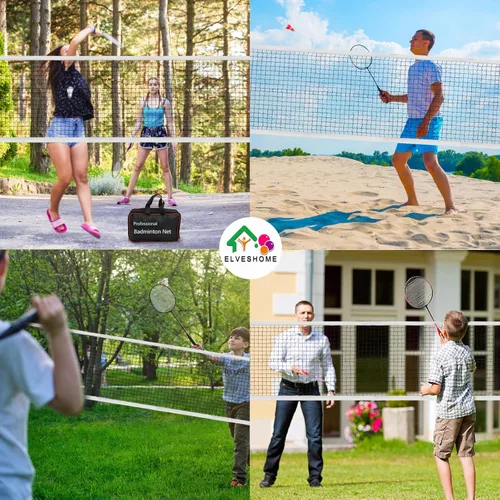 Miniatura 2 de Red de bádminton portátil profesional – 20 pies x 2.5 pies, ideal para patio trasero, playa, patio escolar y competencia, incluye bolsa de transporte