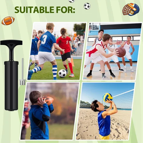 Miniatura 4 de Foilswirl Suministros de donación de caridad cristiana, kit de bomba de bola desinflada, incluye bomba de fútbol, bomba de aire de mano con aguja