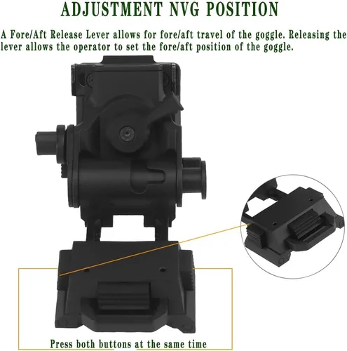 Miniatura 4 de Casco táctico L4G24 NVG Base Mount, soporte NVG, soporte de visión nocturna de gafas para PVS15, PVS18, GPNVG18 BK