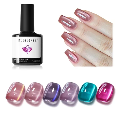 Miniatura 27 de Modelones Imán de uñas de gel de ojo de gato, herramienta magnética 8 en 1 para uñas de gel, varita magnética fuerte para arte de uñas con bola