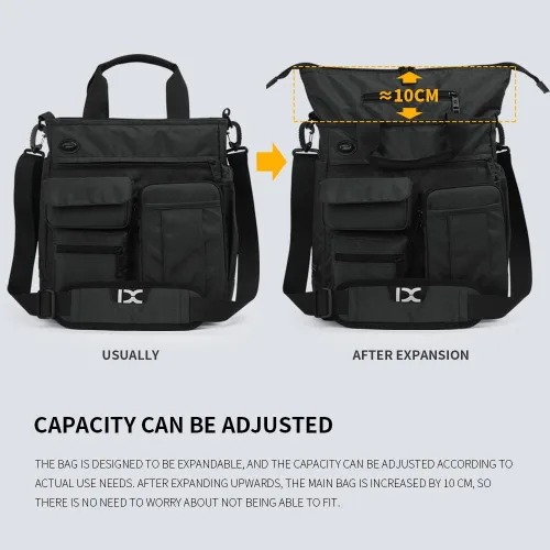 Miniatura 3 de IX INOXTO Bolsa de mensajero para hombre, bolsa de hombro para computadora portátil, bolsa de trabajo para oficina, maletines impermeables