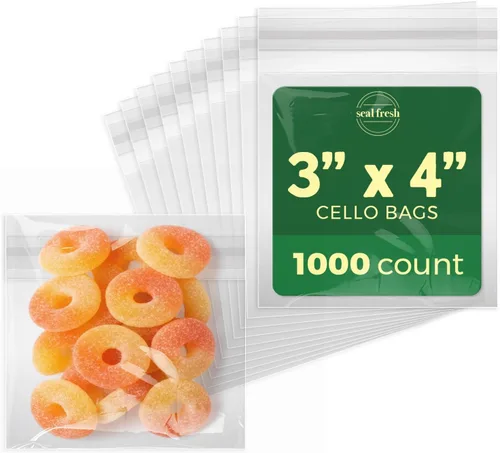 Miniatura 11 de Bolsas de celofán con cierre autoadhesivo Seal Fresh - 6" x 6" (1000 unidades) - Bolsa de celofán transparente resellable de plástico - Bolsas