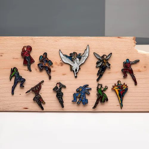 Miniatura 6 de Marvel Studios The Infinity Saga Endgame Heroes - Juego de 11 pines de solapa a base de metal y esmalte con caja de ventana con licencia