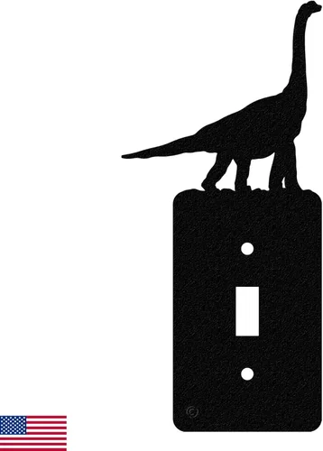 Miniatura 2 de Cubierta de Interruptor de Luz de Acero Americano, Cubierta de Enchufe con Decoración de Dinosaurio, Cuerpo de Tiranosaurio T-Rex, Interruptor