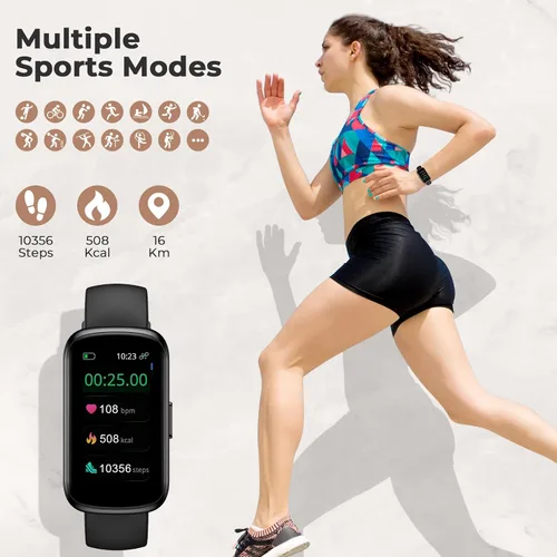 Miniatura 3 de Pulsera de fitness para mujeres y hombres, reloj inteligente con monitor de oxígeno en sangre, frecuencia cardíaca 24/7, monitor de sueño, calorías