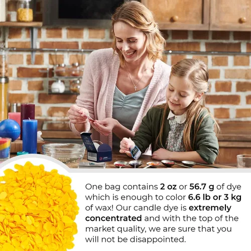 Miniatura 4 de Tinte amarillo brillante de 2 onzas para fabricación de velas de soja, tintes de cera de velas altamente concentrados, chips de tinte