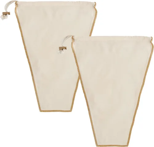 Miniatura 9 de HIC Kitchen Bolsa de leche de nueces sin blanquear con cierre de cordón, 11 x 9 pulgadas