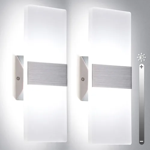 Miniatura 9 de TRLIFE Apliques de pared LED regulables, 4 temperaturas de color de 12 W, modernos apliques de pared para montaje en pared, juego de 2 luces