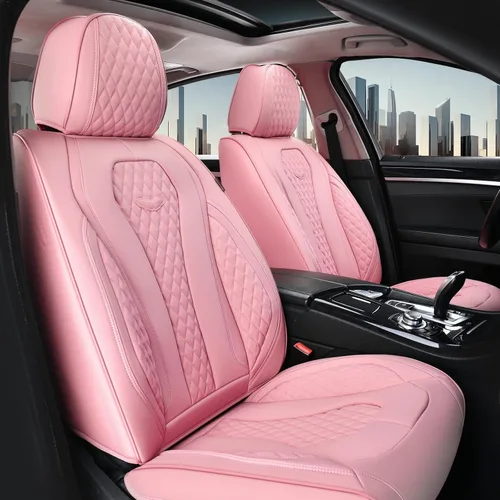 Miniatura 18 de Coverado Fundas de Asiento, Fundas de Asiento de Coche para Asientos Delanteros, Funda de Asiento de Coche Roja, Fundas de Asiento de Coche Rojo