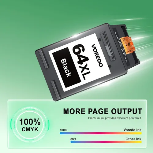Miniatura 6 de Cartucho de tinta negra 64XL (paquete de 2) Reemplazo para tinta HP 64 para impresoras HP 64 Ink HP64 64 XL Cartucho de tinta negra para impresoras