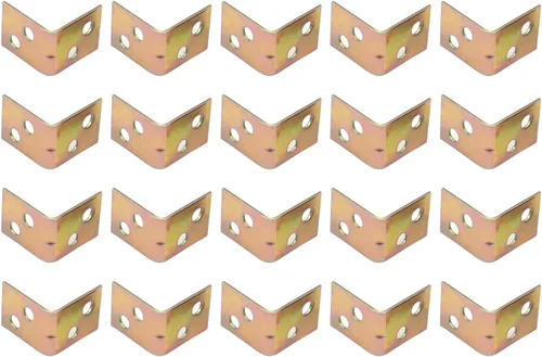 Miniatura 6 de Aicosineg 50 soportes de esquina de metal de 0.87 x 0.67 pulgadas, soportes de ángulo interno de 90 grados, soportes en forma de L, con tornillos