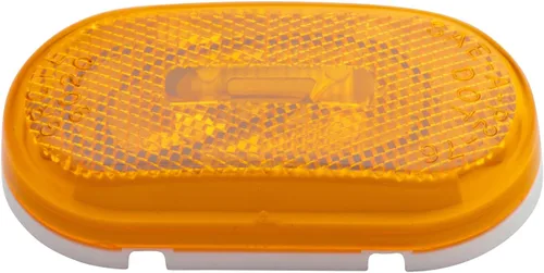 Grote 45933 Luz de marcador de liquidación ovalada tipo coleta de dos bombillas con reflector incorporado - ámbar