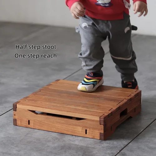 Miniatura 6 de Plataforma de madera de 3.7 pulgadas de altura. Taburete de un escalón más grande de 31.5 pulgadas para adultos y personas mayores. Escalón